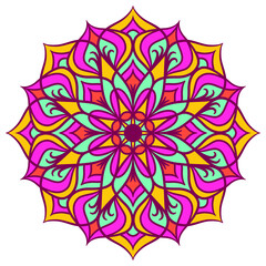 Ethnic Mandala Round Ornament Pattern With Colorful