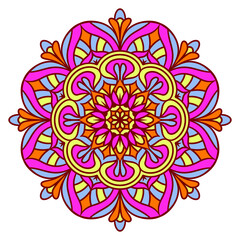 Ethnic Mandala Round Ornament Pattern With Colorful