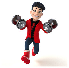 Fun 3D cartoon teenage boy