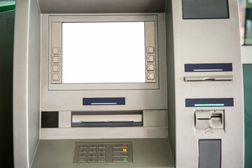 View of modern ATM, closeup