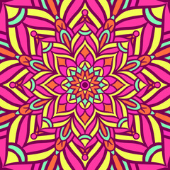 Ethnic Mandala Round Ornament Pattern With Colorful