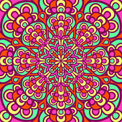 Fototapeta na wymiar Ethnic Mandala Round Ornament Pattern With Colorful