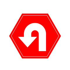 u turn symbol illustration on white background