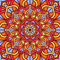 Ethnic Mandala Round Ornament Pattern With Colorful