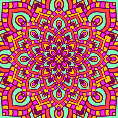 Ethnic Mandala Round Ornament Pattern With Colorful