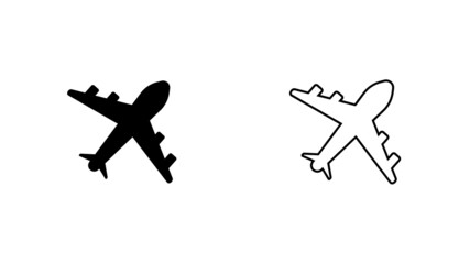 Plane icon  solid illustration, pictogram isolated on white