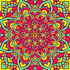 Ethnic Mandala Round Ornament Pattern With Colorful