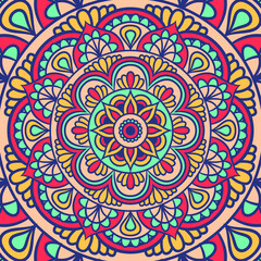 Ethnic Mandala Round Ornament Pattern With Colorful