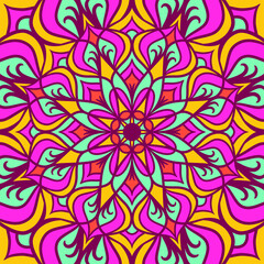 Ethnic Mandala Round Ornament Pattern With Colorful