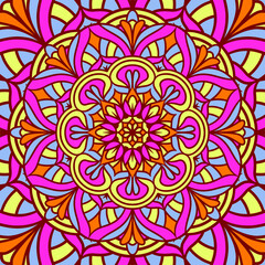 Ethnic Mandala Round Ornament Pattern With Colorful