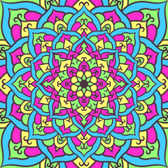 Ethnic Mandala Round Ornament Pattern With Colorful