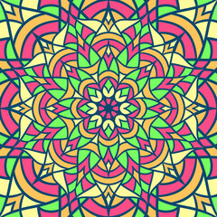 Ethnic Mandala Round Ornament Pattern With Colorful