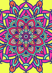 Ethnic Mandala Round Ornament Pattern With Colorful