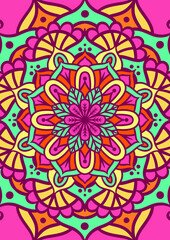 Ethnic Mandala Round Ornament Pattern With Colorful