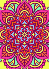 Ethnic Mandala Round Ornament Pattern With Colorful