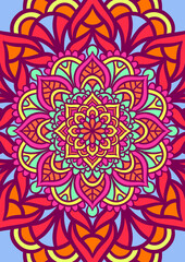 Ethnic Mandala Round Ornament Pattern With Colorful