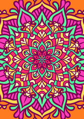 Ethnic Mandala Round Ornament Pattern With Colorful