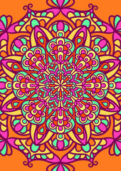 Ethnic Mandala Round Ornament Pattern With Colorful