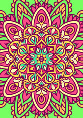 Ethnic Mandala Round Ornament Pattern With Colorful