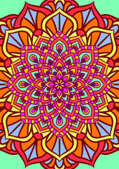 Ethnic Mandala Round Ornament Pattern With Colorful