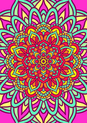 Ethnic Mandala Round Ornament Pattern With Colorful