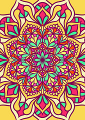 Ethnic Mandala Round Ornament Pattern With Colorful