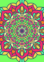 Ethnic Mandala Round Ornament Pattern With Colorful