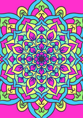 Ethnic Mandala Round Ornament Pattern With Colorful