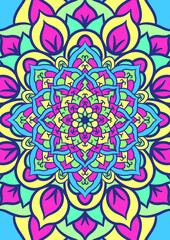 Ethnic Mandala Round Ornament Pattern With Colorful