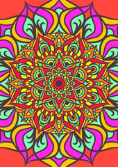 Ethnic Mandala Round Ornament Pattern With Colorful