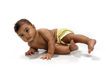 Cute baby on white background
