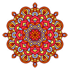 Ethnic Mandala Round Ornament Pattern With Colorful