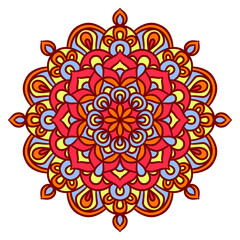 Ethnic Mandala Round Ornament Pattern With Colorful