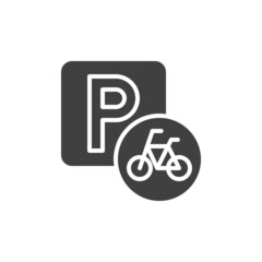 Bicycle parking vector icon