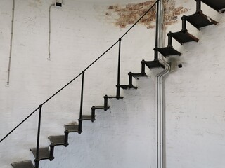 spiral staircase inside the water tower in the Staraya Russa