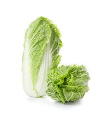 Fresh chinese cabbages on white background