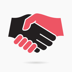 Handshake icon on white background. Vector illustration.