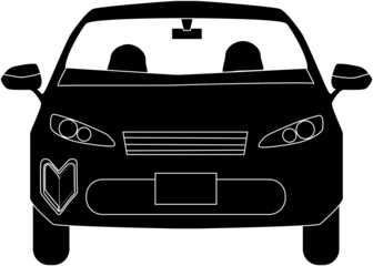 初心者マークのついた車のシルエット