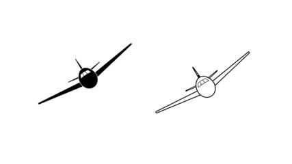Plane icon  solid illustration, pictogram isolated on white