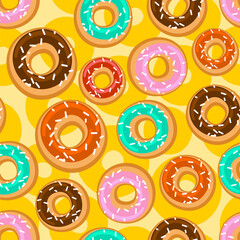 Donut pattern seamless. Donuts background. vector ornament