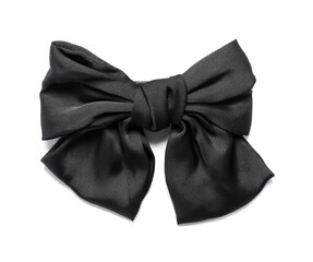 Stylish hair bow on white background