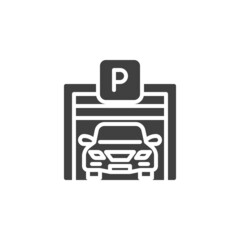 Car parking garage vector icon