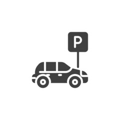 Car parking sign vector icon