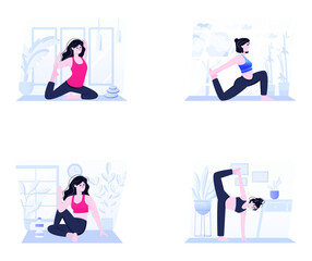 Amazing Collection of Exercise Flat Illustrations 

