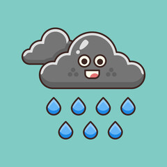 Cute Cloudy Rain Illustration