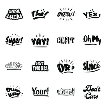 Amazing Set of Catchwords and Typo Vectors Designs 

