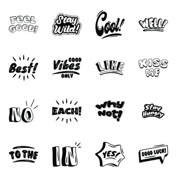 Pixel Perfect set of Catchwords Vectors

