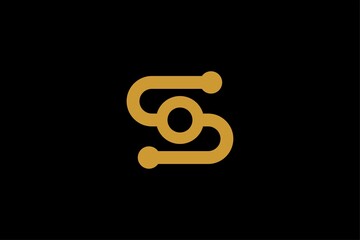 Letter S logo design vector, technology icon illustration.
