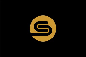 Letter S logo design. Monogram S type abstract symbol. Initial S in circle vector icon.