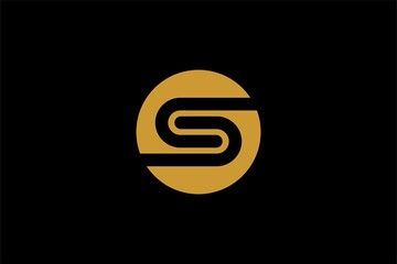 Letter S logo design. Monogram S type abstract symbol. Initial S in circle vector icon.